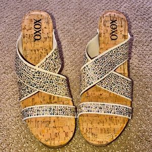 Cork Wedge XOXO Sandals - Size 9